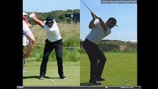 Jon Rahm golf swing  Long Iron faceon amp downtheline July 2017 [upl. by Newcomb450]