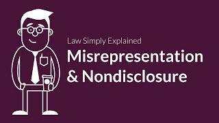 Misrepresentation and Nondisclosure  Contracts  Defenses amp Excuses [upl. by Aicilla695]