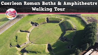 CAERLEON ROMAN BATHS amp AMPHITHEATRE WALES  Walking Tour  Pinned on Places [upl. by Tacklind266]