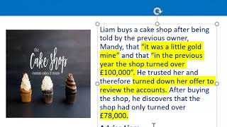 How to apply misrepresentation Liam cupcake scenario [upl. by Eek]