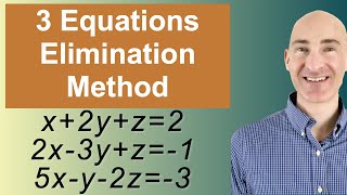 Solving Systems of 3 Equations Elimination [upl. by Arym]